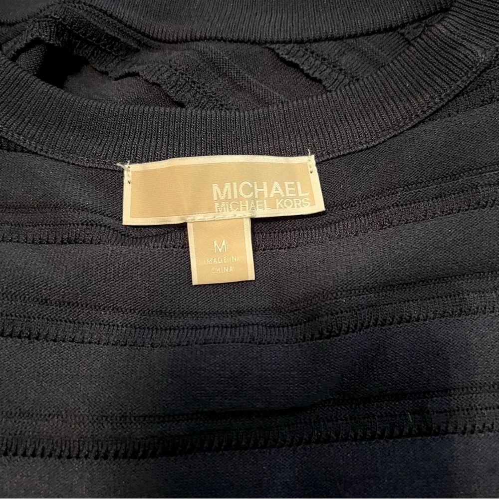 Michael Kors Navy Ruffled Tube Dress Size Medium